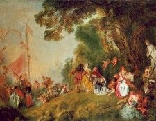 Watteau Pilgrimage to Cythera, 129x194 cm, Charlottenburg Pa. , -