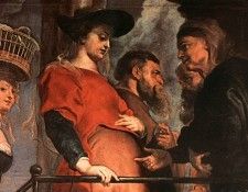 Rubens Descent from the Cross detail Meeting of Mary and Elisabeth. ,  