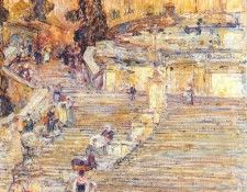 hassam the spanish stairs, rome 1897. , 