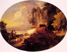 River Landscape with Rustic Lovers. , 