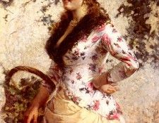 Lancerotto Egisto A Young Woman In A Vineyard. Lancerotto, 