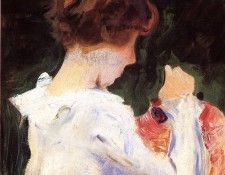 Sargent John Singer Study of Polly Barnard for -Carnation Lily Lily Rose-. ,  