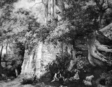 Oever Ten Hendrick Forest landscape with ruin Sun. Oever, ������