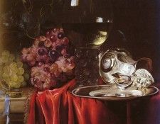 Van Aelst Willem A Still Life Of Grapes, A Roemer, A Silver Ewer And A Plate. Aelst,  