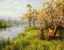 Knight Louis Aston Country Women After Fishing On A Summers Day. , Louis Aston