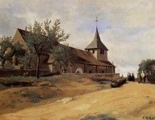 Corot The Church at Lormes. ����, ���-������-������