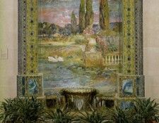Tiffany Garden Landscape and Fountain ca. 1905 15. ,  