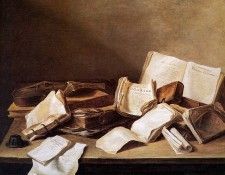Heem  de Jan Davidsz Still life with books Sun. ,   