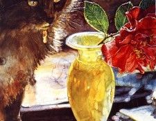lrs Raffeal Joseph Fume with Vase& Camelia. , 