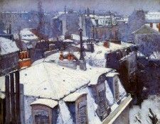 Caillebotte Gustave Snow covered roofs in Paris Sun. , 