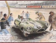c 1955 mike hawthorn in the jaguar d.  