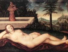 CRANACH Lucas the Elder Reclining River Nymph At The Fountain. ,  