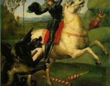 Raffaello St. George Fighting the Dragon, 1505, 30x26 cm, Lo. 