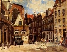 Vreedenburgh Cornelis A Townscene With Children At Play Haarlem. Vreedenburgh, 