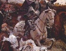 serov peter ii and princess elizabeth riding to hounds 1900. , 