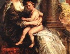 Rubens Helena Fourment with her Son Francis 1635 Alte Pinako. ,  