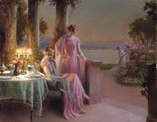 Elegant Ladies Taking Tea. Enjolras, Delphin