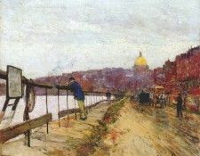 hassam charles river and beacon hill c1892. , 