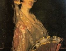 Zuloaga Y Zabaleta Ignacio An Elegant Lady Fanning Herself. ,  