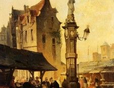 Ruyten Jan Michiel A Busy Market. Ruyten,  