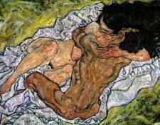 Schiele Embrace (Lovers II), 1917, 100x170.2 cm,. ����, ����