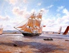 Jsd46 The Whaler Phoenix off Greenwich  1820 JStevenDews sqs. , J 