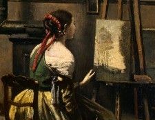 Corot The Artists Studio, c. 1855-1860, Detalj 3, NG Washin. ����, ���-������-������