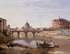 Corot Rome Castle Sant-Angelo. , --