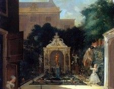 Troost Cornelis City garden in Amsterdam Sun. Troost, 