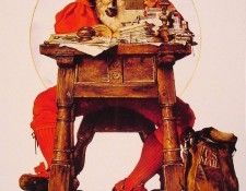 Christmas Santa Reading Mail. , 