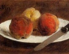 Fantin Latour Plate of Peaches. -, ---