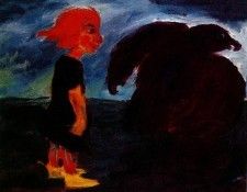 child and large bird. ������, ����� ��������