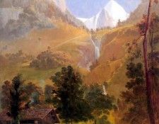 hudson rv sc csg025 the wetterhorn and falls of reichenbach 1832-samuel morse. �������, �������