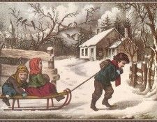cr Currier&Ives-ARideToSchool. ������ � Ives