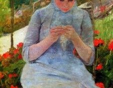 Cassatt Mary Woman with needlework Sun.  