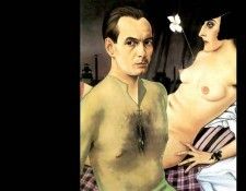 erotic art csg001 self portrait with model-christian schad. , 