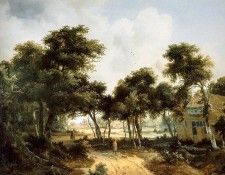 Hobbema Meindert Ruined cottages in forest Sun. , Meindert