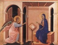 Duccio Marie dod forebadas, Maestaaltaret, Dommuseet, Siena.   