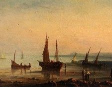 Gudin Herminie Henriette Fishermen By The Shore At Sunset. , Herminie
