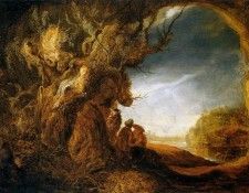 Rijn van Rembrandt Landscape with flight to Egypt Sun. ����, ��������� ���