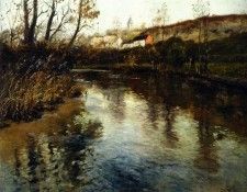Frits Thaulow Elvelandskap (River Landscape). Thaulow Фриц