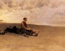 Hagborg August Wilhelm Nikolaus Daydreaming On The Beach. Hagborg,   