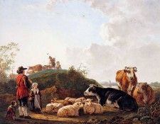 Strij van Jacob Herdsman with resting cattle Sun. Strij,  