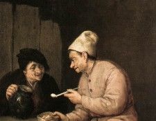 OSTADE Adriaen Jansz van Piping And Drinking In The Tavern. ,  