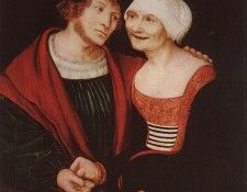 CRANACH Lucas the Elder Amorous Old Woman And Young Man. ,  