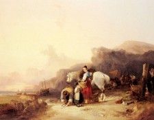 Shayer Sr William Beach Scene With Fisherfolk. , 
