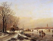 Schelfhout Andreas Winter landscape with scaters Sun. Schelfhout, �������