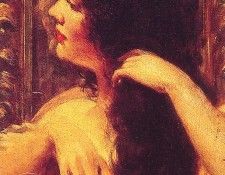 Brunette Combing Her Hair. ������, ������ �������