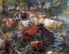 Claus Emile Cows crossing the Leie Sun . �����, �����