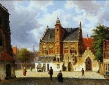 Koekkoek Willem Summer city view Sun. Koekkoek 